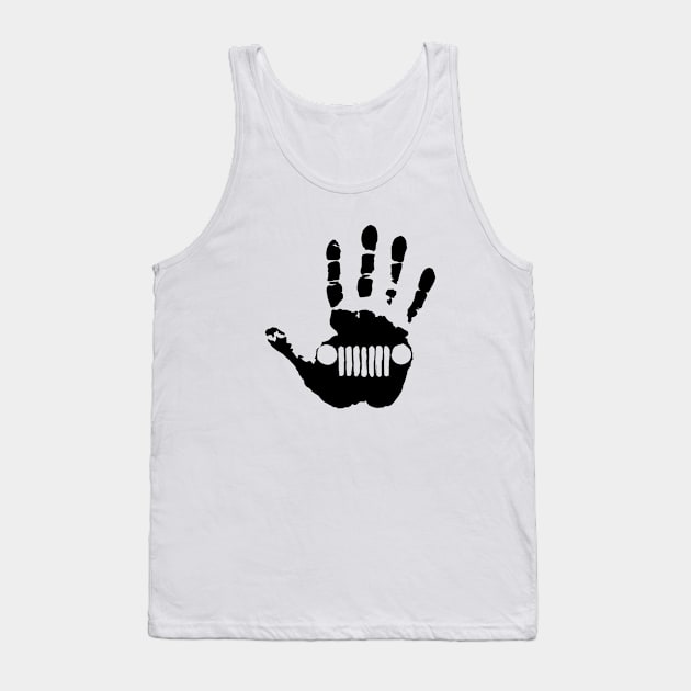 JK Jeep Wave Vinyl Decal Black Tank Top by Garel